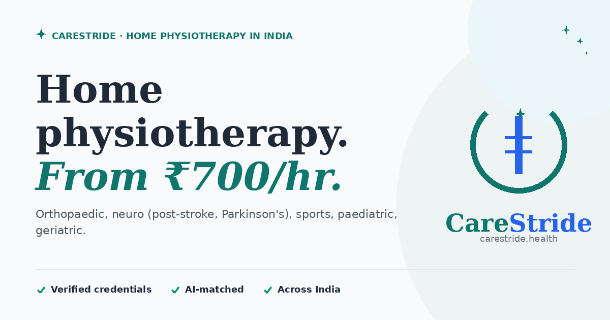 Home physiotherapy cost in Chennai: sessions, packages and what to expect